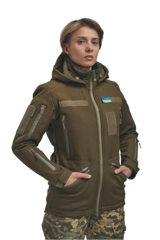 Зимова утеплена жіноча FS куртка-трансформер Soft Shell 2в1, хакі АРТ.0821-14-XL фото