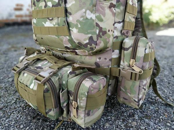 Тактичний рюкзак Molle Assault 55л + (3 органайзери) Мультикам 6026-М фото Тактичний рюкзак Molle Assault 55л + (3 органайзери) Мультикам 6026-М фото