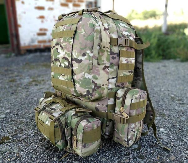 Тактичний рюкзак Molle Assault 55л + (3 органайзери) Мультикам 6026-М фото Тактичний рюкзак Molle Assault 55л + (3 органайзери) Мультикам 6026-М фото